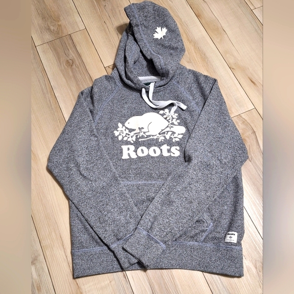 ROOTS HOODIE Womens size medium salt and pepper color - Picture 1 of 4